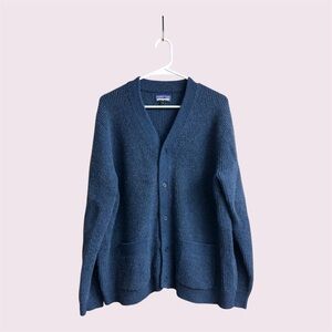 Patagonia Men’s Recycled Cashmere Navy Blue Cardigan Size XL